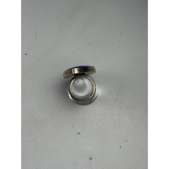 ATI Mexico Sterling Silver Ring Large Blue Gemstone Size 8 - Picture 6 of 10